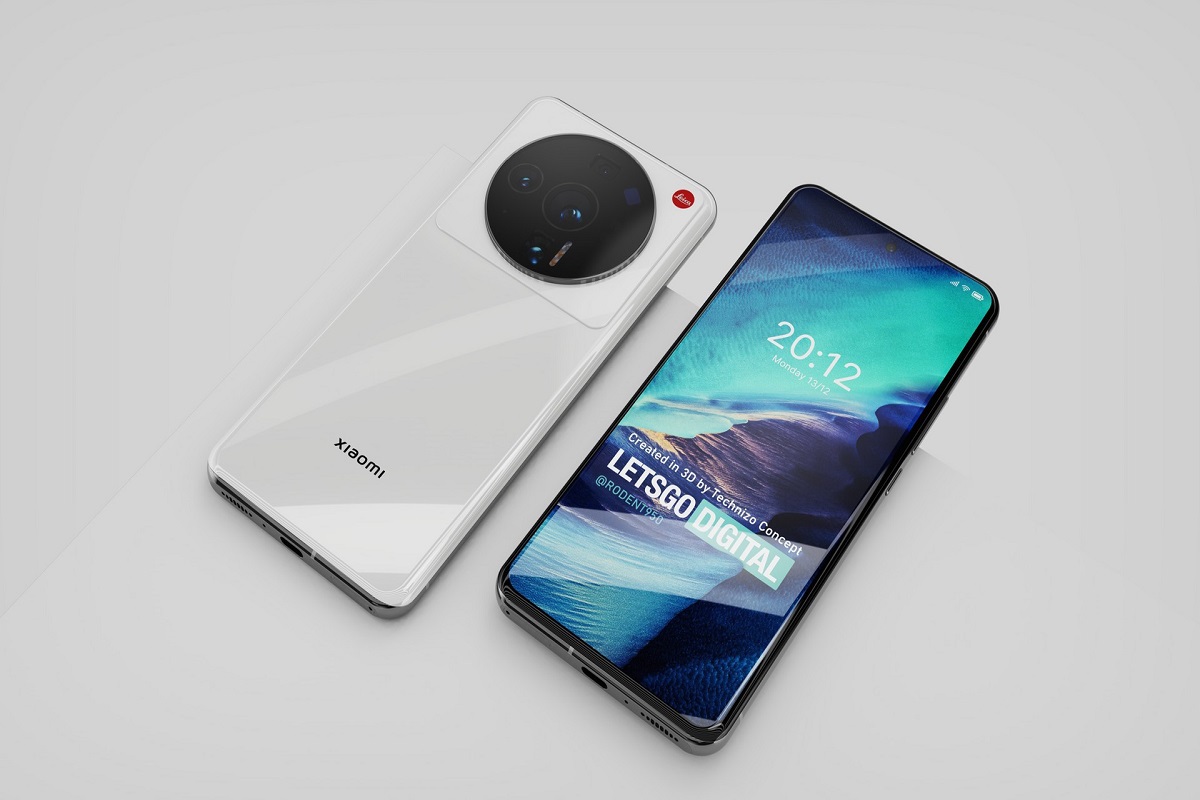Dois celulares da marca Xiaomi sobre mesa branca, um tela para cima e outro para baixo