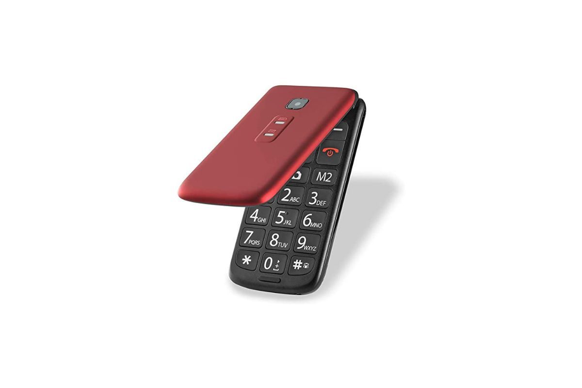 Flip: Celular de botão Celular de botão vermelho com flip