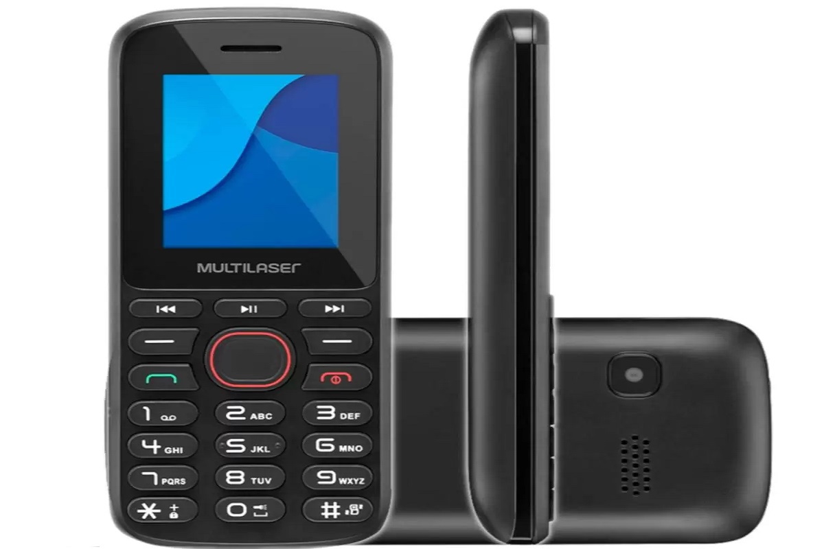 P9134: Celular de botão Celular de botão preto Multilaser modelo UP Play P9134