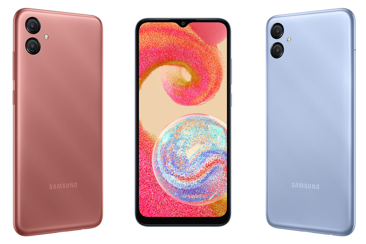 Câmeras: Galaxy A04e Galaxy A04e mostrando detalhes como suas câmeras em montagem para site de vendas