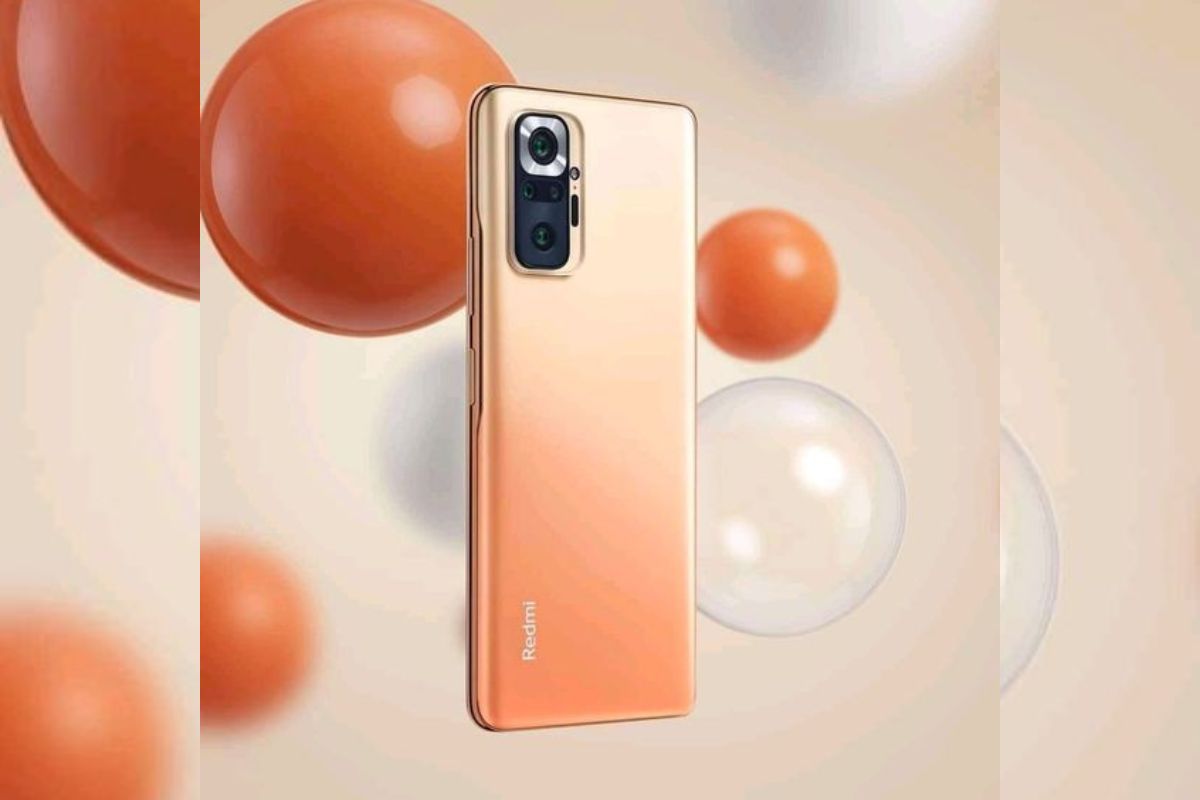 Redmi Note 10 Pro: Xiaomi Celular Xiaomi Redmi Note 10 Pro em montagem com bolas aos eu redor para sites de vendas