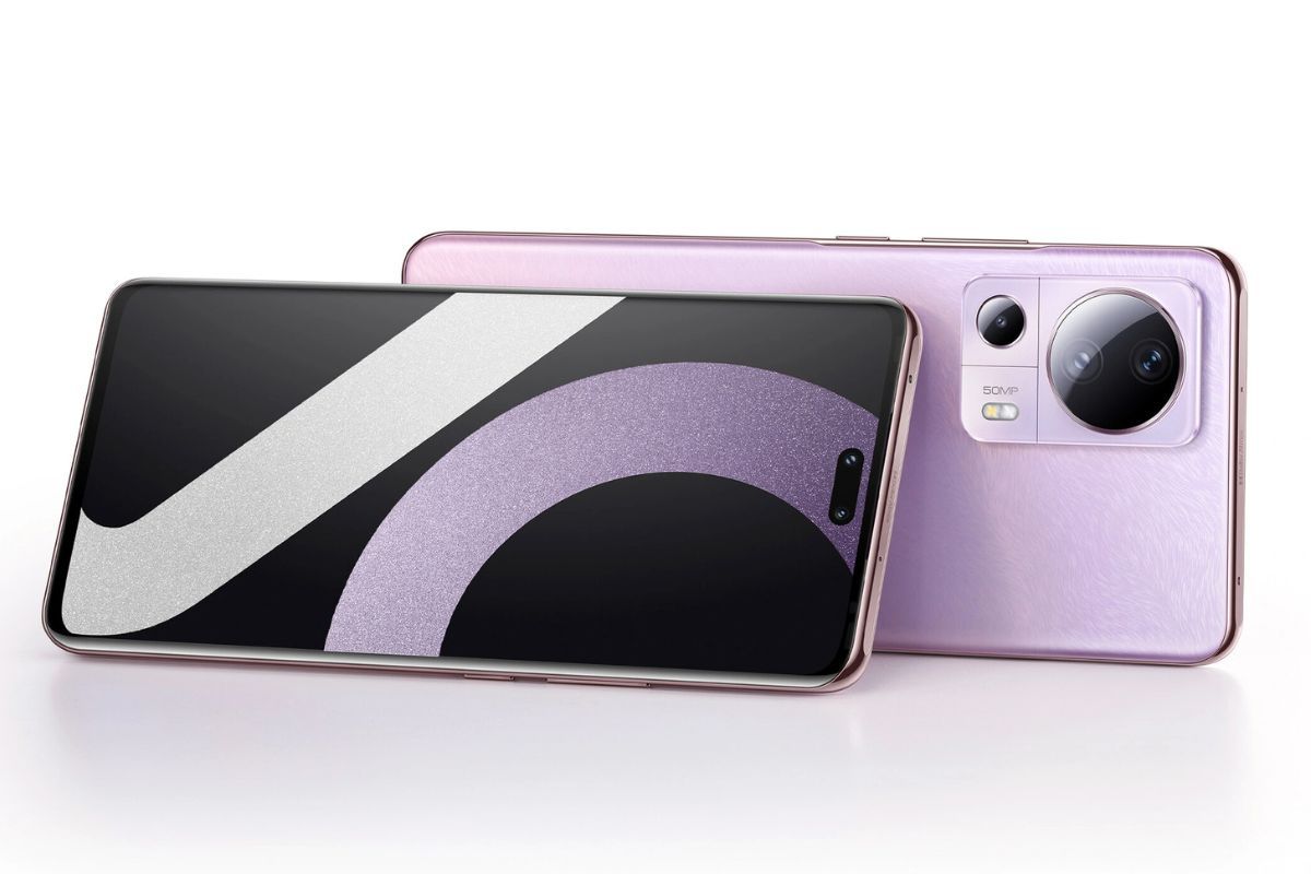 Sites: Xiaomi Civi 2 Xiaomi Civi 2 em montagem para sites de vendas em dois ângulos