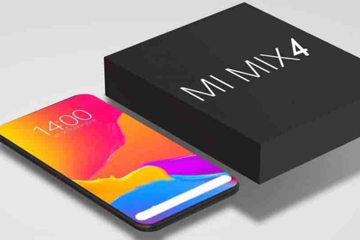 Caixa: Xiaomi Mi Mix 4 Xiaomi Mi Mix 4 ao lado da caixa do produto