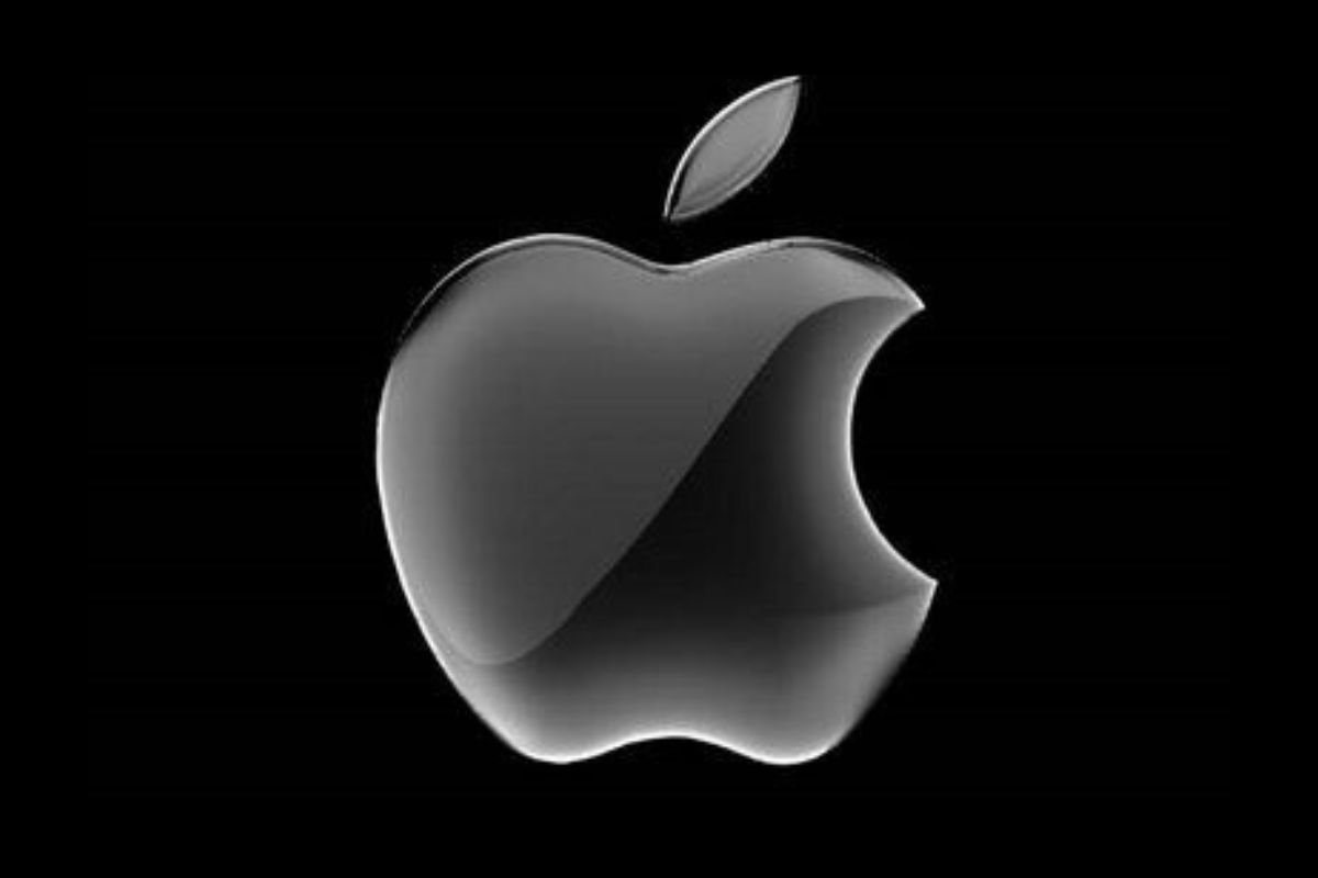 Logomarca do iPhone em fundo preto